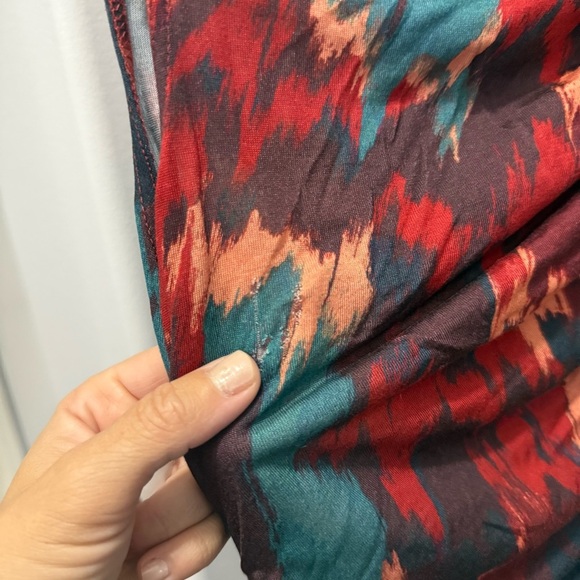 Ulla Johnson Livia Midi Dress Size Small Red Bohemian Print High Neck Red Blue - Picture 6 of 10